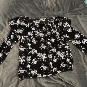 MICHAEL Michael Kors Black & White Floral Blouse